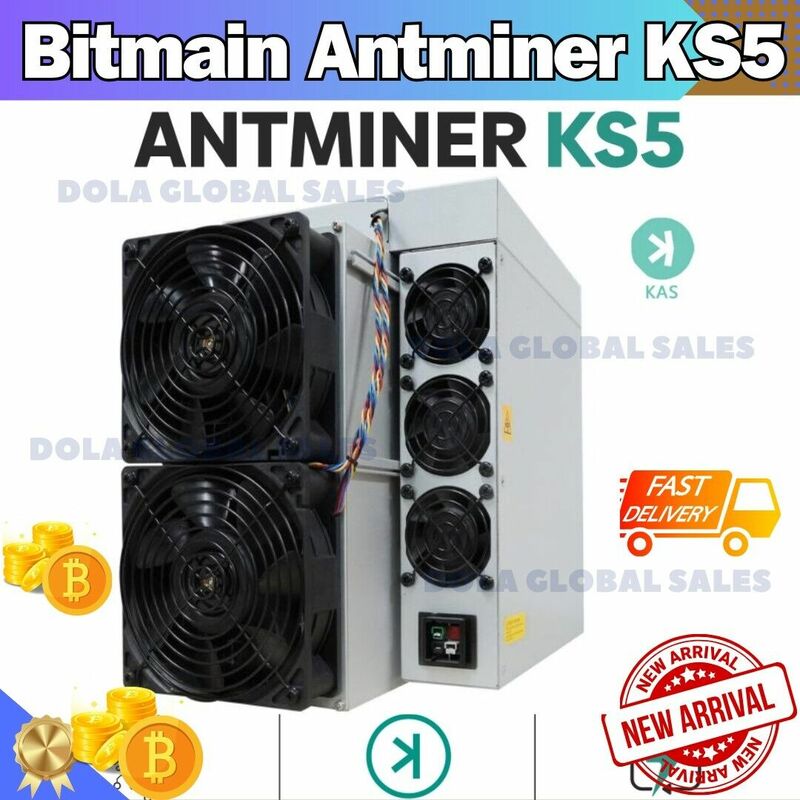 Bitmin Antminer KS5 عامل تعدين أسيك ، 20Th ، W ، Kaspa ، جديد
