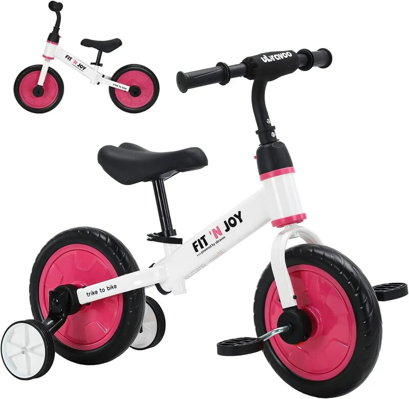UBRAVOO Fit 'n Joy المبتدئين طفل دراجة تدريب للبنين بنات 2-4 ، 4 في 1 الاطفال التوازن الدراجة مع الدواسات وعجلات التدريب