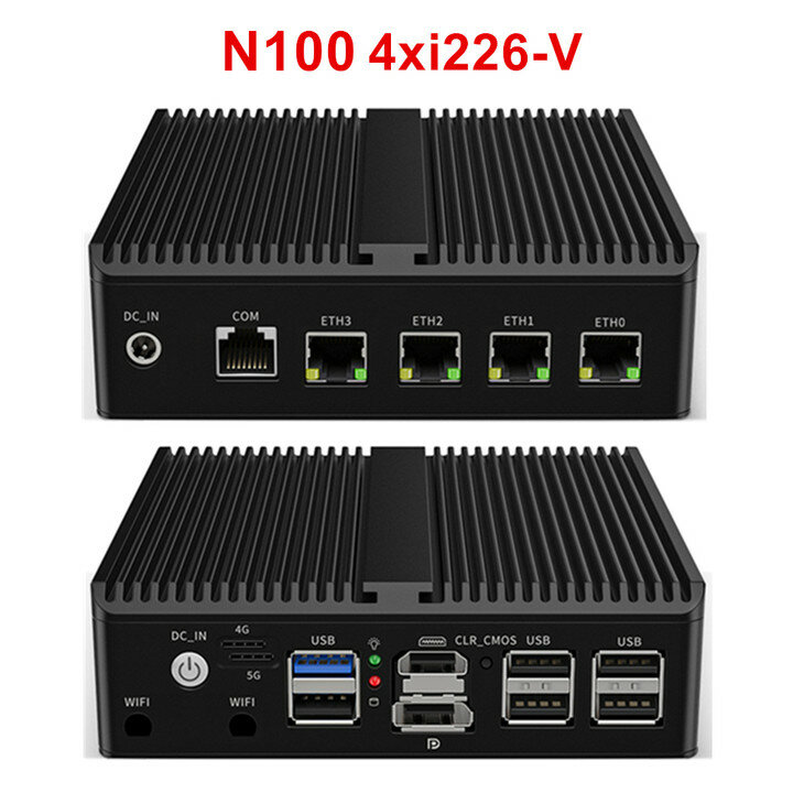 جهاز توجيه جدار الحماية PfSense الناعم ، N5105 ، N100 ، N6000 ، 4x Intel i226 ، G LAN ، 2x DDR4 ، NVMe ، كمبيوتر صغير بدون مروحة ، HDMI2.0 DP ، ، OPNsense ،