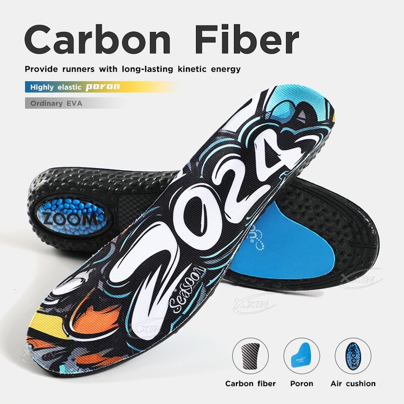 وسادة هوائية نعل رياضي ، امتصاص الصدمات ، نعل من ألياف الكربون ، وسادة أحذية للجري ، مقاس 36-46