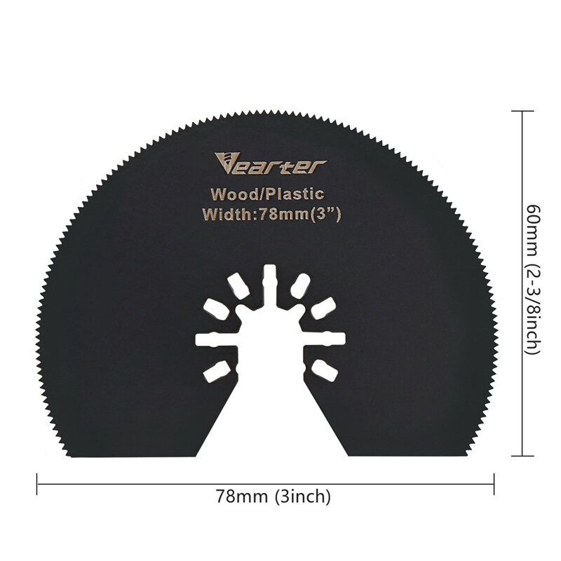 Vearter 4 قطعة نصف دائرة HCS/HSS تتأرجح متعددة أداة شفرات 80 مللي متر العالمي للخشب البلاستيك البلاستيكية لينة المعادن المسامير ثقب فتاحة