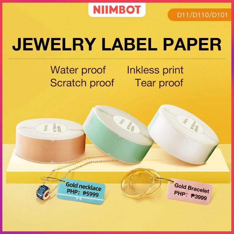 Niimbot-تسمية المجوهرات ، ورقة الحرارية ، علامة معلقة اليشم ، تسمية القرط ، D11 ، D101 ، D110