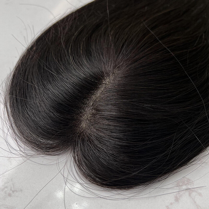 مشبك شعر بشري حقيقي للنساء ، وصلات سوداء طبيعية ، 12 في ، شعر بشري