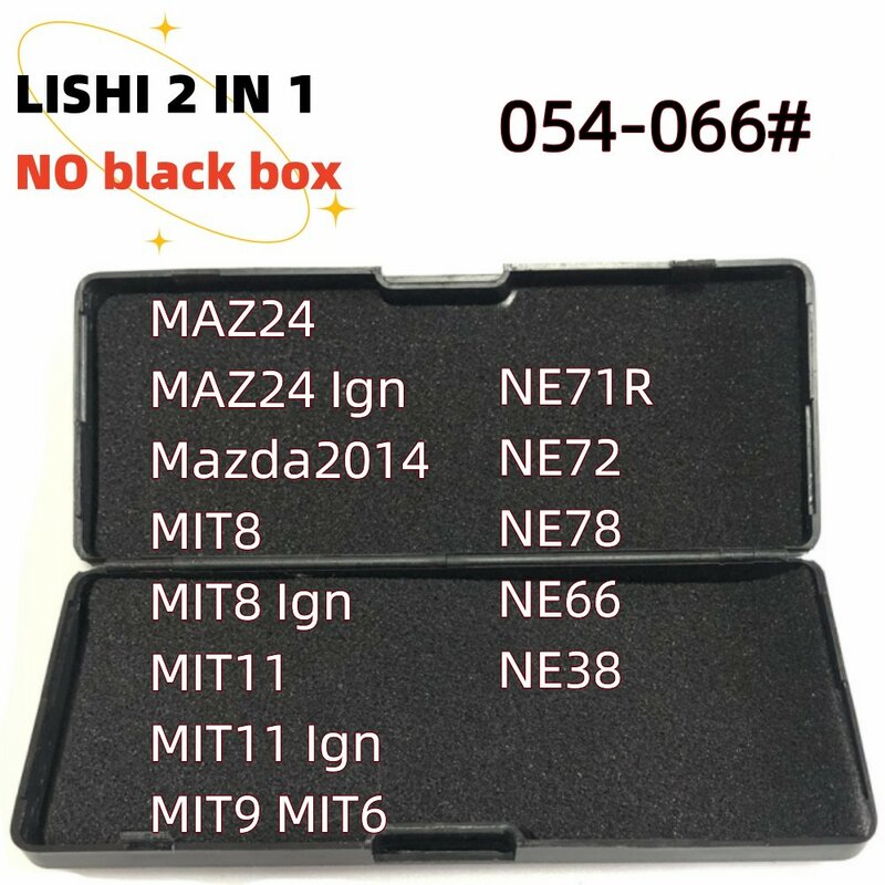 Lishi 2 في 1 بدون صندوق أسود ، MAZ24 لـ MAZDA2014 ، MIT8 ، MIT11 ، MIT9 ، MIT6 ، NE71R ، NE72 ، NE78 ، NE66 ، ME38 ، INS ، LiShi