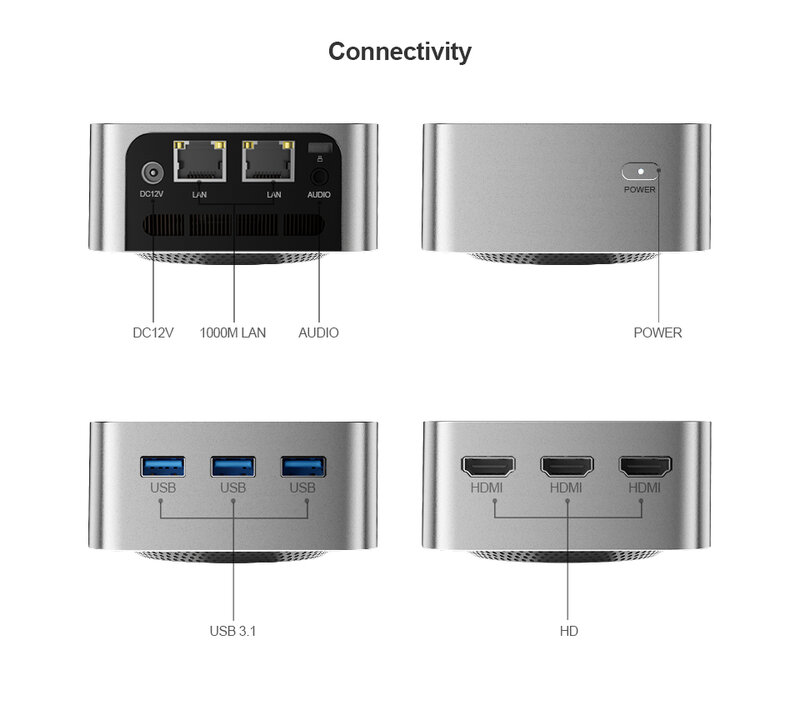 كمبيوتر صغير Intel ، Celeron ، رباعي النواة ، N200 ، N100 ، كمبيوتر جيب ، 3x hd ، ، 2 × جيجابت إيثرنت ، ويندوز 11 ، Wifi5