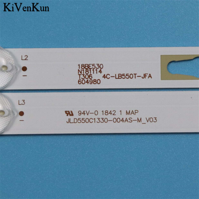 6 قطعة العلامة التجارية الجديدة التلفزيون LED مصباح القضبان ل Hkpro HKP55SM4 الخلفية شرائط JL.D550C1330-004AS/DS-M_V03 أشرطة قطري 4c-lb550t-jfa