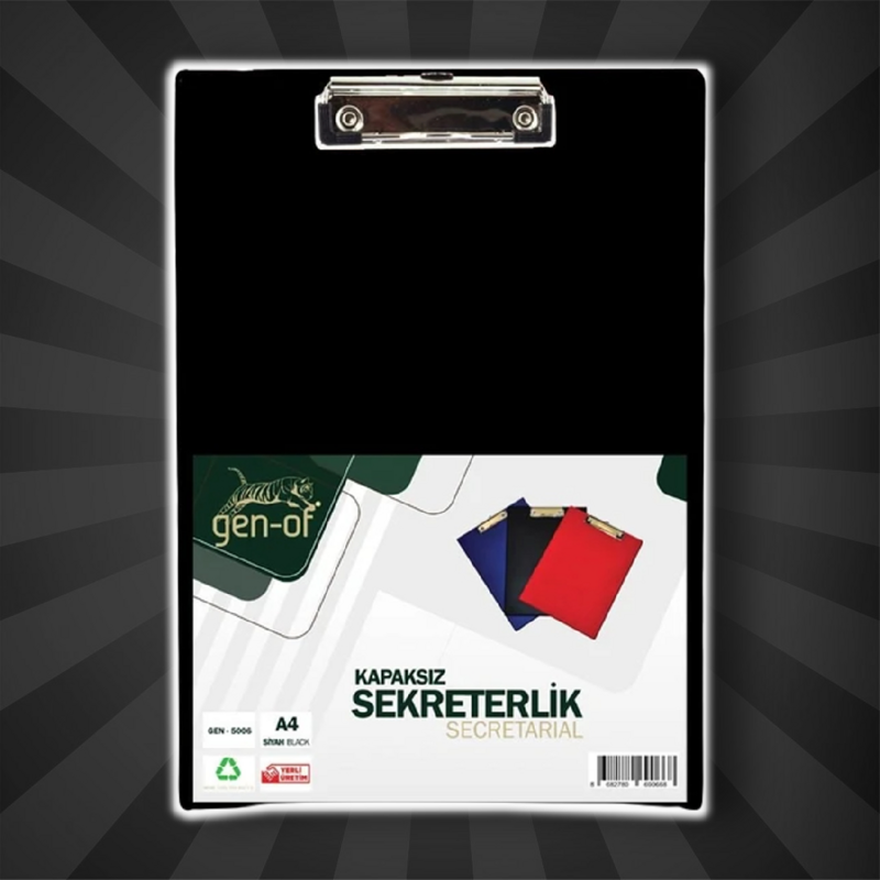 Gen-Of A4 حافظة بدون غطاء أسود أحمر أزرق اللون جودة عالية العلامة التجارية التركية مكتب القرطاسية المدرسية إفراز