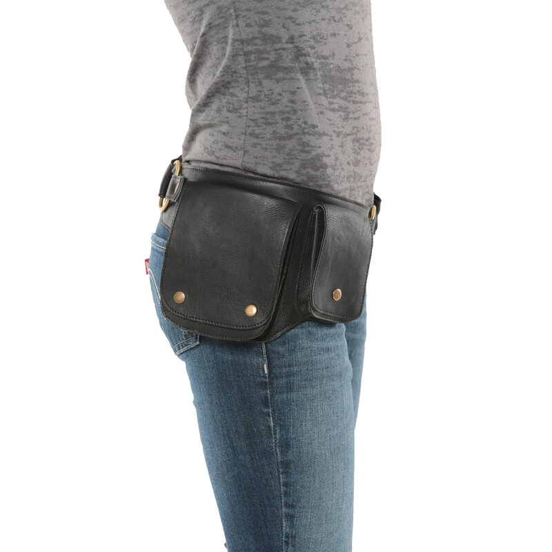 في القرون الوسطى قابل للتعديل بولي PU الجلود فائدة حزام جيب المرأة Vintage حقيبة الورك الخصر حزمة الفايكينغ المحارب لارب تأثيري ملحق المحفظة