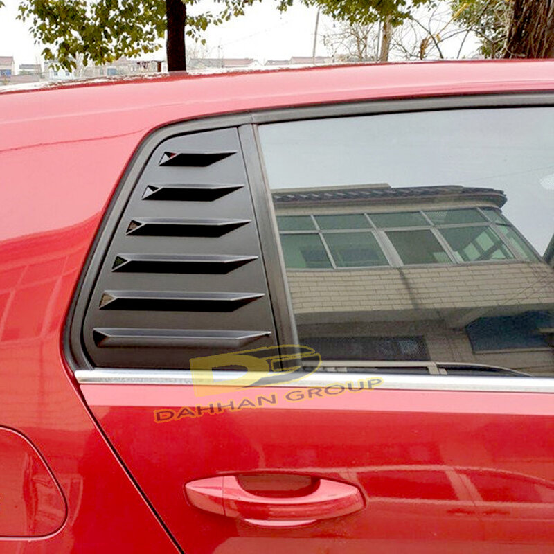V.W Golf MK7 2012 - 2020 غطاء كوة النافذة الخلفية قناع فتحات جانبية اليسار واليمين مع شعار ماتي الأسود عالية الجودة ABS