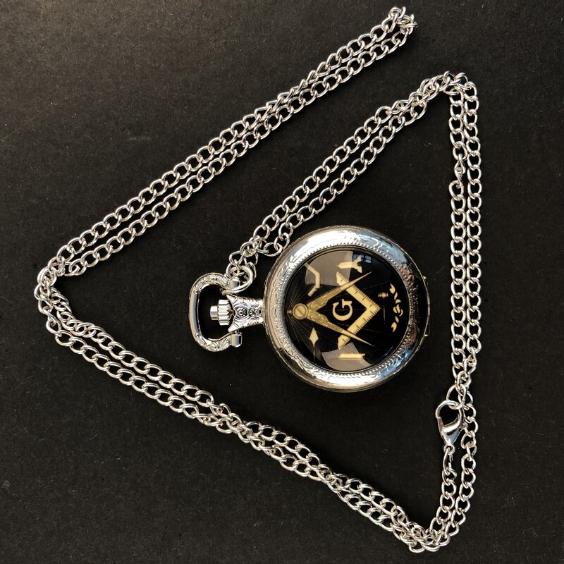 شخصية الإبداعية حركة كوارتز ساعة جيب الماسونية "G" شعار قلادة الجيب و فوب الساعات الرجال النساء