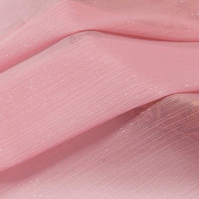 قماش شيفون شفاف سباركلي  مصنوع من قماش الكريب اللامع قماش التول للقمصان أو الفستان ، حسب المقياسمتر 3/5/10