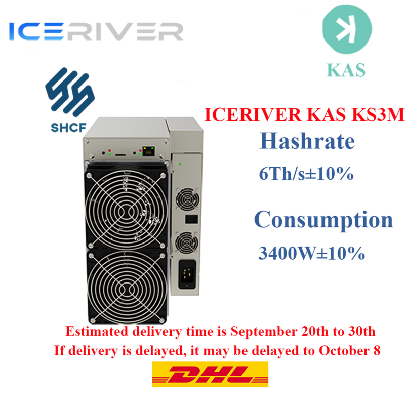 River Ice Asic Kaspa Miner ، KAS KS3M ، 6Th لكل s ، ±-، أرسل دي أتش ال ، جديد