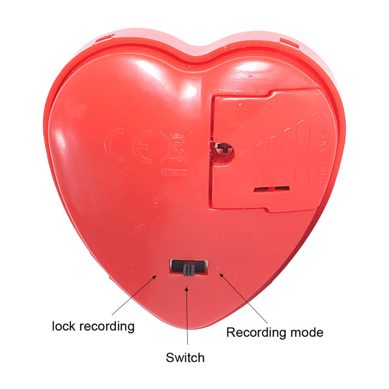 مسجل صوت على شكل قلب للتحدث ، صندوق صوت صغير ، زر صوت قابل للبرمجة ، تسجيل 30 ثانية ، لعبة قطيفة ، جديدة