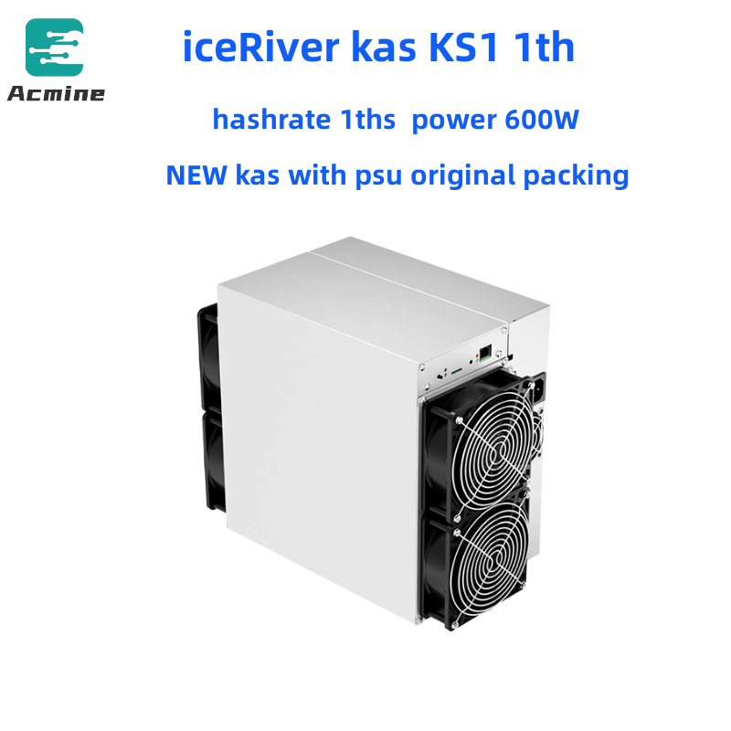 CH-IceRiver KS1 Kaspa ASIC عامل تعدين ، تم اختباره ويعمل بشكل مثالي ، اشتر 3 واحصل على 1 مجانًا ، جديد