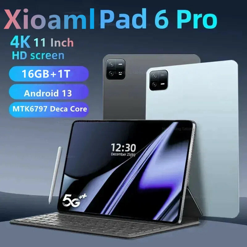 Pad 6 Pro Tablet PC ، الإصدار العالمي ، أندرويد 13 ، 11 بوصة ، 16 جيجابايت ، 1T ، 5G ، شريحة مزدوجة ، مكالمة هاتفية ، GPS ، بلوتوث ، WiFi ، WPS ، جديد ، 2020