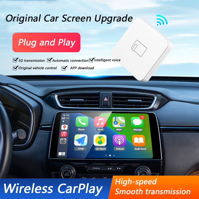 5G بلوتوث السلكية إلى لاسلكية Carplay لابل أندرويد السيارات AI صندوق نيسان كامري مرسيدس تويوتا مازدا سيتروين أودي لاند روفر