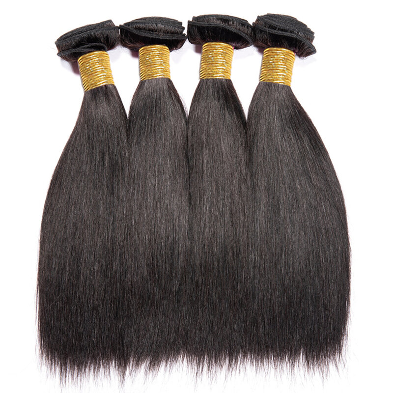 خصلات شعر طبيعي أسود للنساء ، وصلات شعر مستقيمة على شكل العظام ، شعر هندي خام ، بيع بالجملة ، 2 أو 3 حزم