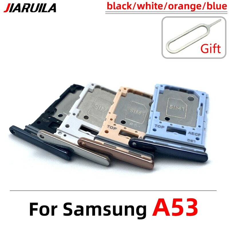 1 قطعة فتحة بطاقة SIM SD بطاقة حامل صينية محول المزدوج بطاقة SIM صينية لسامسونج A53 الهاتف إصلاح أجزاء