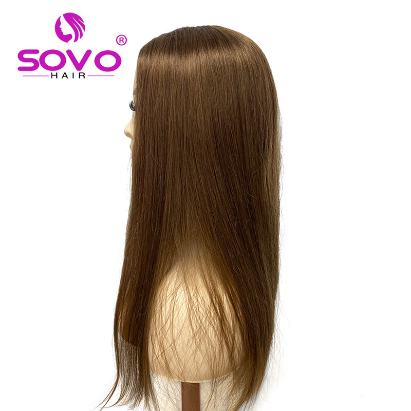 SOVO-باروكات بشريط على شكل حرف U أشقر طبيعي للنساء ، شعر طبيعي ، جزء U ، 28 بوصة ، كثافة 180 ، 613 ، شعر طبيعي