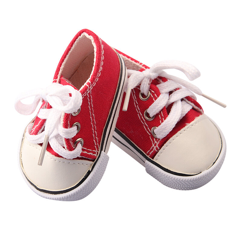 7 سنتيمتر قماش دمية الأحذية ل 18 بوصة الأمريكية دمية 11 ألوان القماش دمية الأحذية أحذية رياضية ل 43 سنتيمتر طفل المولود الجديد و OG فتاة دمية