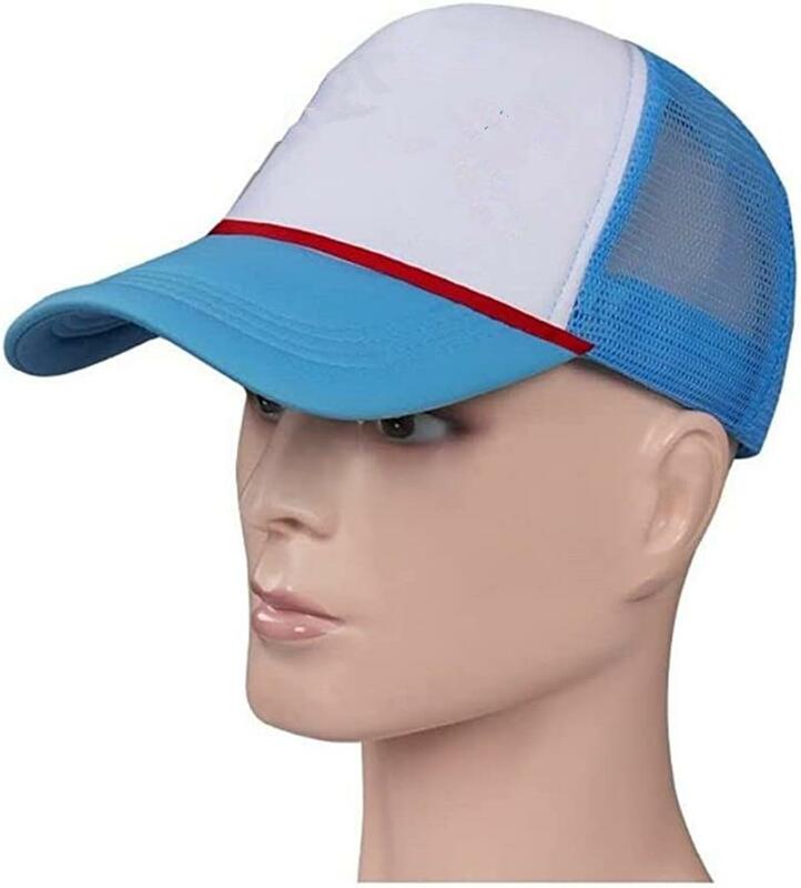 سائق شاحنة قبعة شبكة قبعة بيسبول تأثيري زي قبعة للرجال النساء الاطفال هالوين ملابس رياضية غير رسمية الأزرق