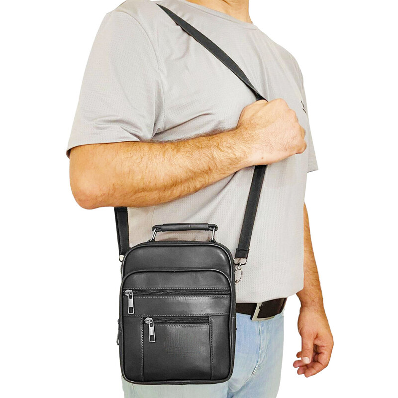 حقيبة يد من الجلد الطبيعي من LKeep ، حقيبة كتف ، محفظة بآلية ، LD448