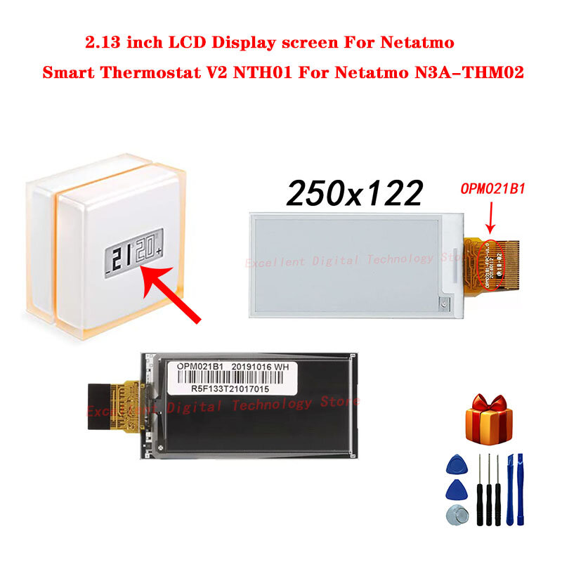 شاشة LCD Netatmo ، ترموستات ذكي ، V2 NTH01 ، "، OPM021B1