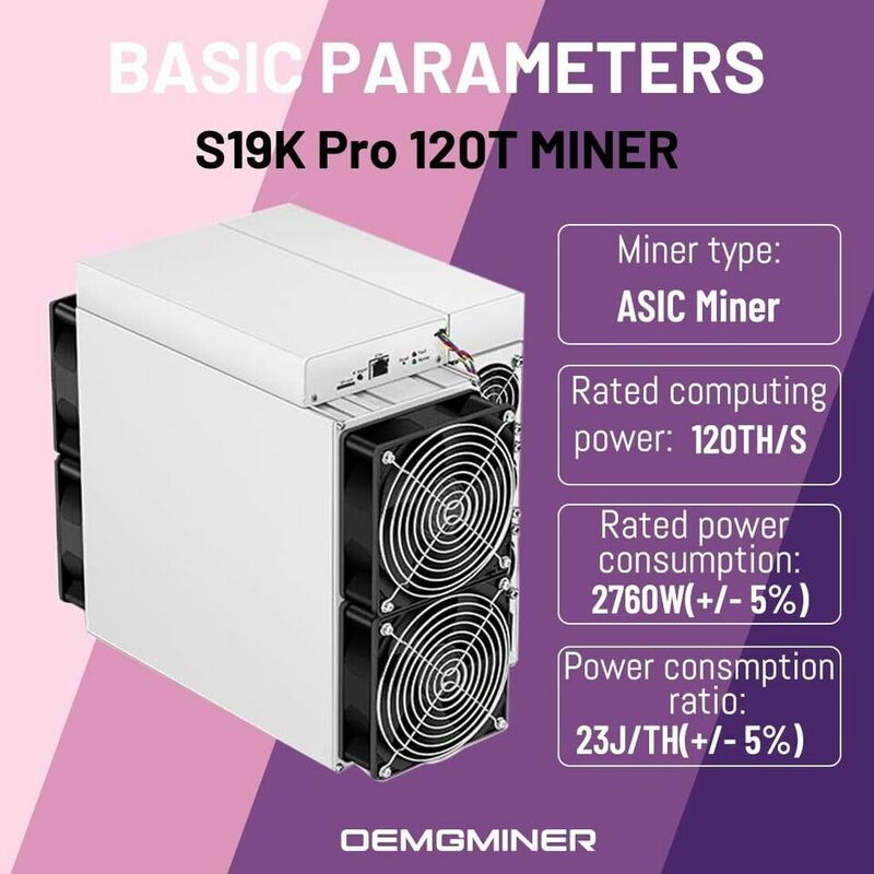 Bitmin-Antminer S19k Pro ، 120 s ، من من من من من نوع Asic ، تشفير ، بيتكوين ، تعدين تعدين BTC ، متوفر بالمخزون ، EP