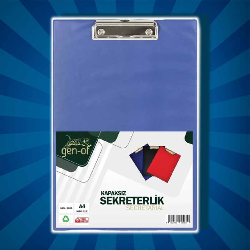 Gen-Of A4 حافظة بدون غطاء أسود أحمر أزرق اللون جودة عالية العلامة التجارية التركية مكتب القرطاسية المدرسية إفراز