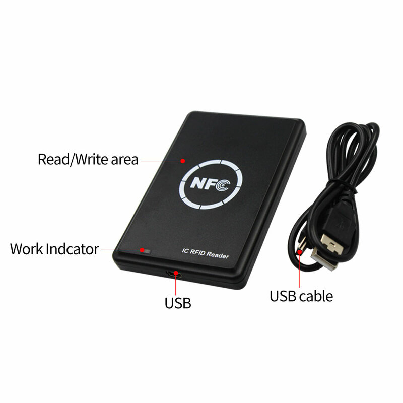 راديو ناسخة الناسخ Keyfob NFC قارئ بطاقات الذكية الكاتب 13.56MHz مشفرة مبرمج USB UID EM4305 بطاقة العلامة نسخة