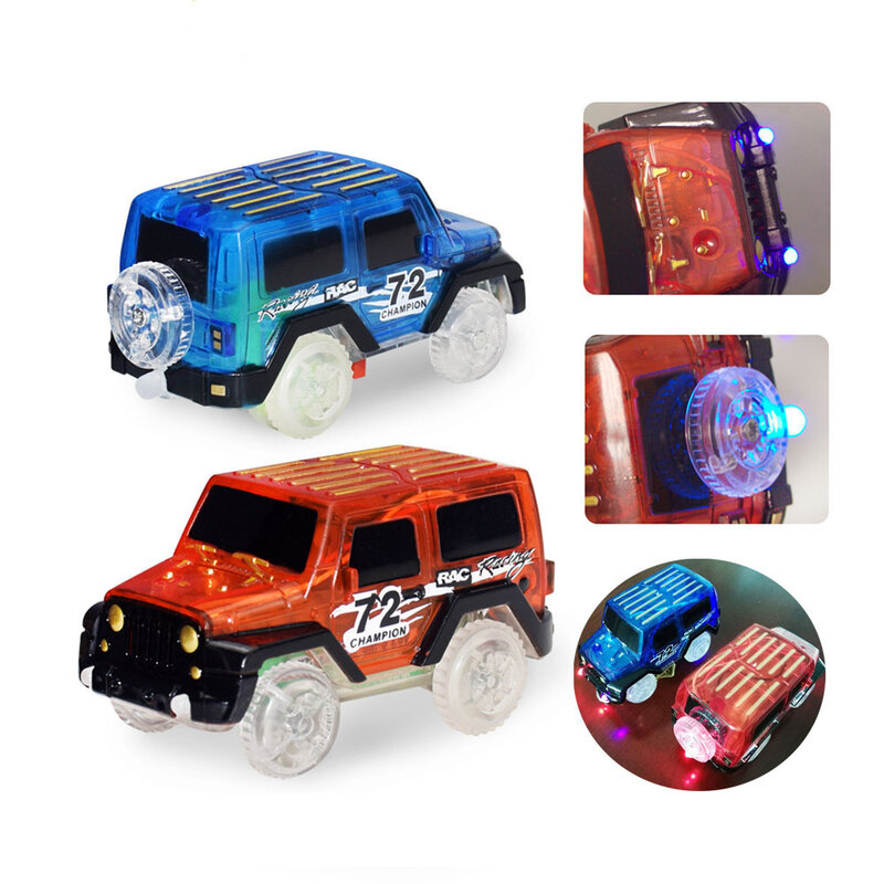 ZK30 السحرية مرنة المسار سيارة اللعب سباق الانحناء السكك الحديدية مع أضواء وامض DIY بها بنفسك مضحك اللعب الإبداعية هدايا للأطفال الأزرق/الأحمر