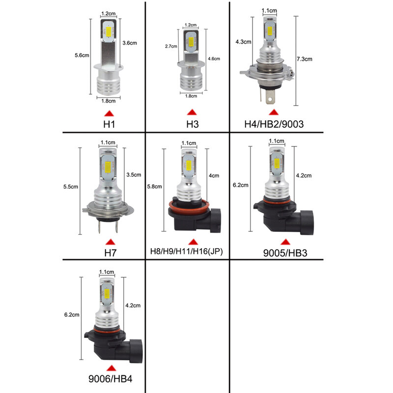 موكسال-CSP مصابيح LED صغيرة للسيارات ، لمبات المصباح ، H4 ، H8 ، H11 ، H6 ، الضباب الخفيف ، HB3 ، 9005 ، HB4 ، الجليد الأزرق ، 8000K ، 3000K ، 12 فولت ، السيارات