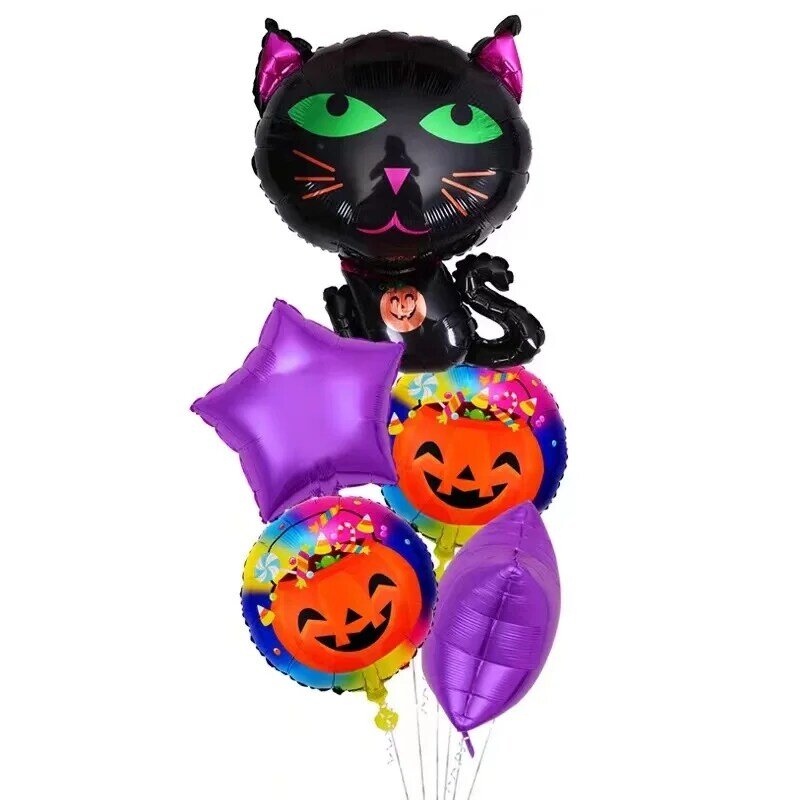 هالوين احباط بالونات اليقطين الأسود القط شبح الساحرة بالون هالوين زينة حفلات اللعب