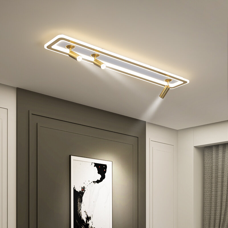 الاكريليك الأبيض قطاع Led الثريات مع الأضواء جديد الحديثة مصباح السقف لغرفة المعيشة المطبخ الممر إضاءة داخلية