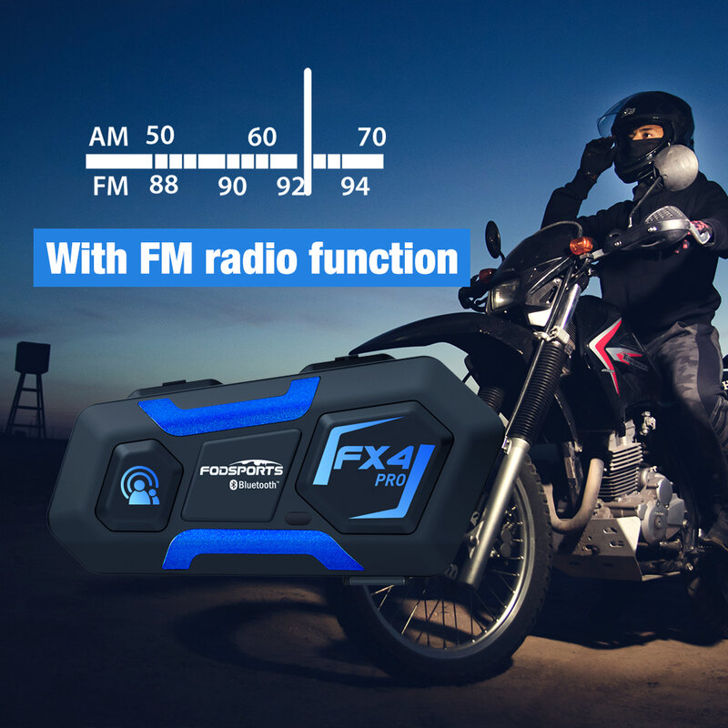 4 قطعة Fodsports FX4 الحكم الداخلي سماعة لاسلكية تعمل بالبلوتوث سماعة كرة القدم البيني BT 5.0 لقاضي كرة القدم دراجة راديو FM