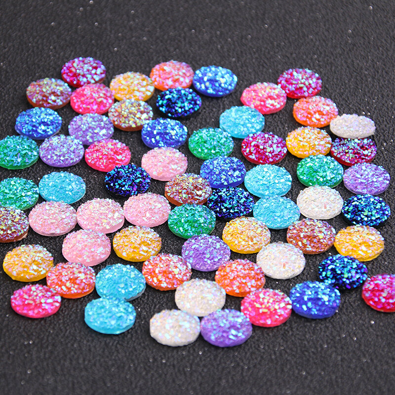 40 قطعة 12 مللي متر مزيج الألوان راتنج مسطح خام طبيعي نمط كبوشن DIY بها بنفسك مجوهرات أقراط اكسسوارات