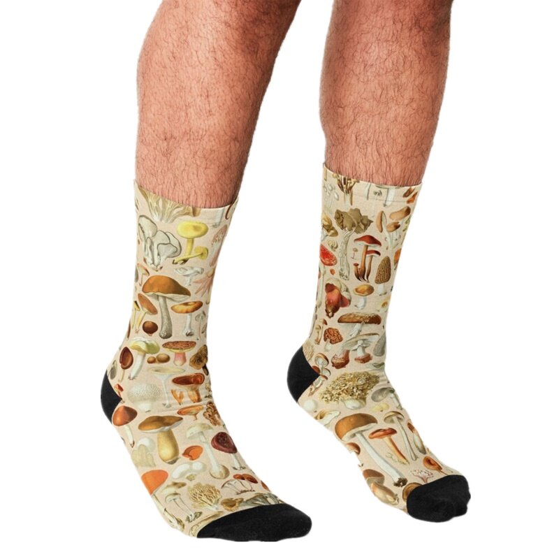 جوارب بأشكال مضحكة الرجال الفطر الكرتون نمط مطبوعة سعيد الهيب هوب الرجال الجوارب الجدة سكيت طاقم عادية مجنون الجوارب