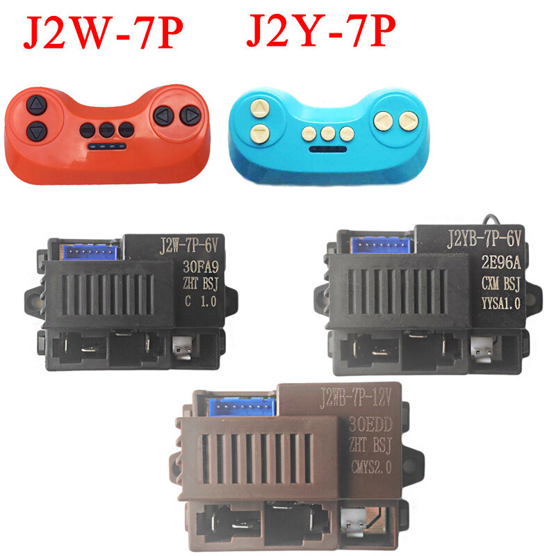 J2Y-7P J2W-7P-سيارة لعبة كهربائية للأطفال ، جهاز تحكم عن بعد ، 2.4G ، مستقبل بلوتوث ، مع وظيفة بدء التشغيل السلس