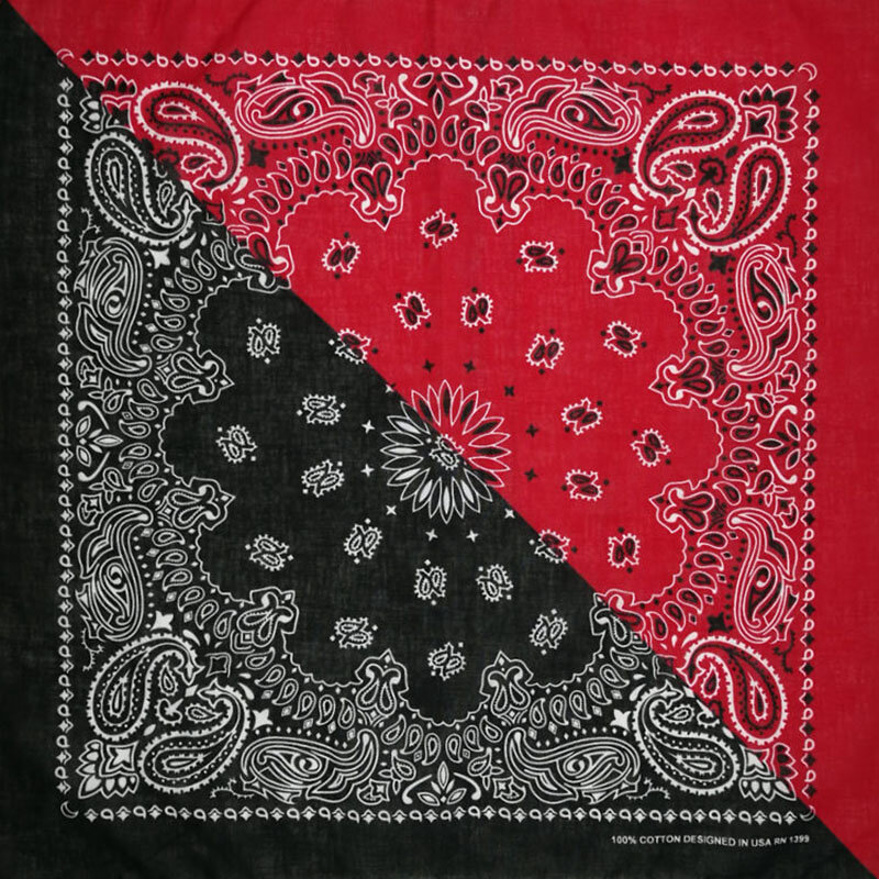 بيزلي مطبوعة عقال للرجال والنساء ، 100% القطن باندانا ، وشاح مربع ، الأسود والأحمر ، موضة الهيب هوب ، جديد ، 55 سنتيمتر x 55 سنتيمتر