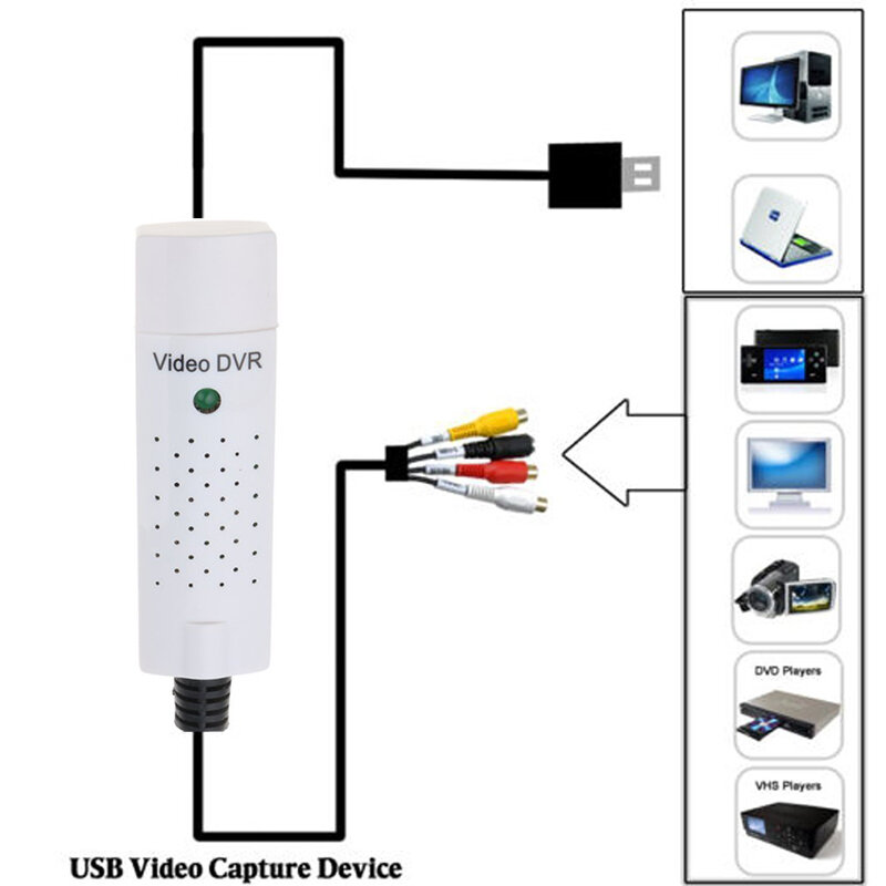 Kebidu-USB 2.0 إلى محول كابل RCA ، محول ، صوت ، بطاقة التقاط الفيديو ، كابلات الكمبيوتر الشخصي ، التلفزيون ، DVD ، VHS ، التلفزيون ، جهاز الألعاب 630