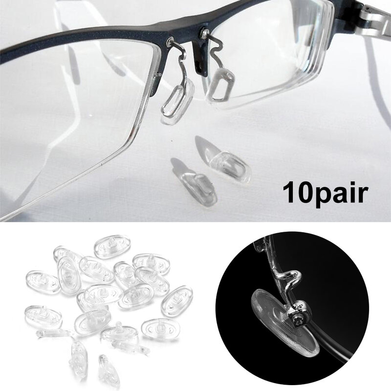 10 زوج اضافية لينة سيليكون مخدات أنف للنظارة للنظارات نظارات 13 مللي متر عدم الانزلاق شفافة المسمار في Nosepads نظارات اكسسوارات