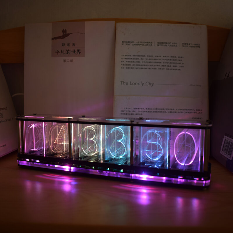 لتقوم بها بنفسك كامل اللون RGB توهج أنبوب ساعة DS3231 الإلكترونية سطح المكتب على مدار الساعة عدة هدية تزيين المنزل مع وظيفة الطيف الموسيقى LED