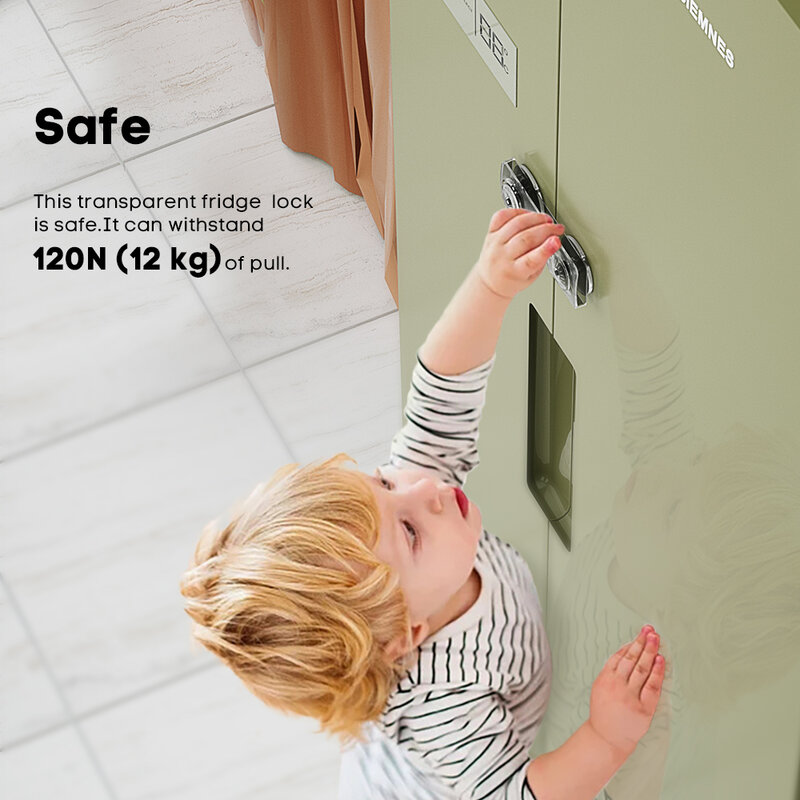 EUDEMON حريزعلى الأطفال قفل الثلاجة شفافة ، سلامة الطفل الفرنسية قفل باب الثلاجة ، قفل الفريزر ، قفل خزانة المطبخ غير مرئية