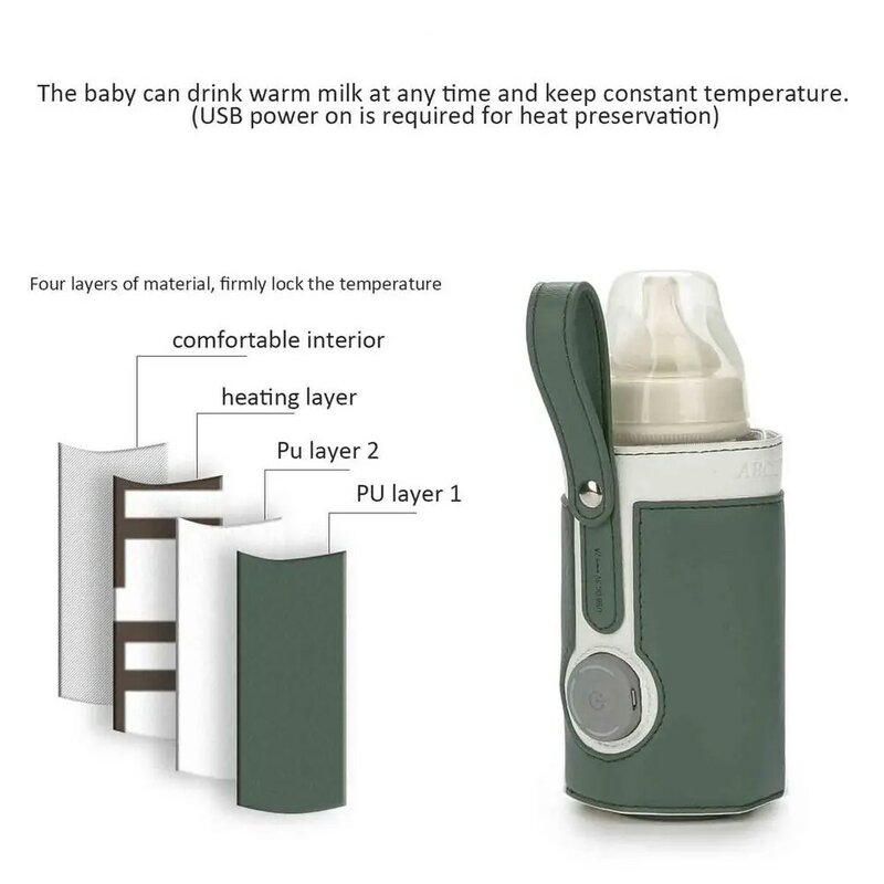 الذكية زجاجة الحليب سخان زجاجة رضاعة للأطفال حقيبة للحفاظ على البرودة USB السفر الحليب الغذاء التدفئة ترموستات المحمولة مدفأة زجاجة الطفل حقيبة زجاجات