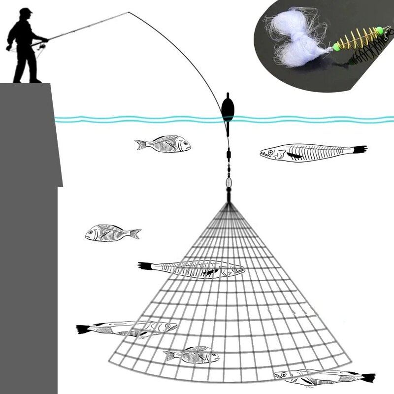 الصيد صافي فخ شبكة مضيئة حبة المعاوضة شبكة السمك معالجة النحاس شوال يلقي شبكات الخيشومية لصيد الأسماك الفخاخ الربيع الصيف الصيد