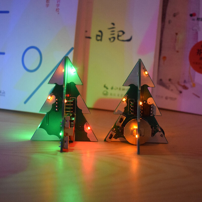 ثلاثية الأبعاد ثنائي الفينيل متعدد الكلور ستيريو شجرة عيد الميلاد الديكور لتقوم بها بنفسك الموسيقى مصلحة الارصاد الجوية مكون لحام التدريب عدة إلكترونية