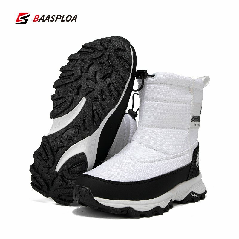 Baasploa 2023 جديد أحذية عالية الكعب النساء الشتاء أحذية رياضية مقاومة للماء عدم الانزلاق سميكة أسفل المشي أحذية المشي الإناث أحذية الثلوج البيضاء