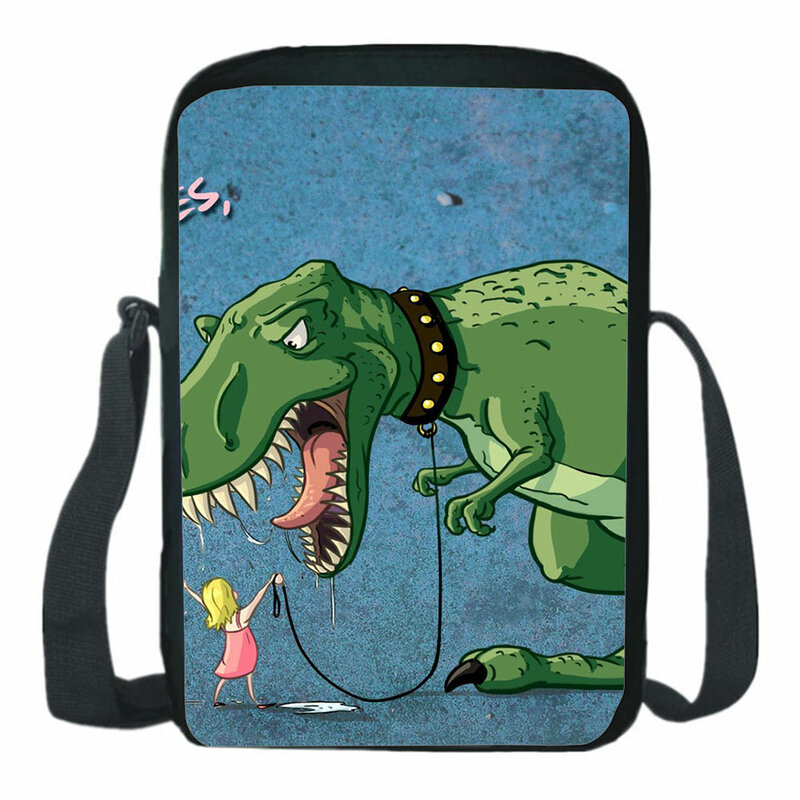 ديناصور حقيبة مدرسية على ظهره حقيبة كروسبودي عادية بوي فتاة حقيبة كتف قطري صغير على ظهره ضوء هاتف مصغر حقيبة