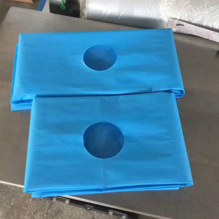 50 قطعة المتاح غطاءات جراحية ثقب غطاء غير المنسوجة ورقة ثقب معقمة الأزرق الجراحية منشفة حزمة بشكل فردي