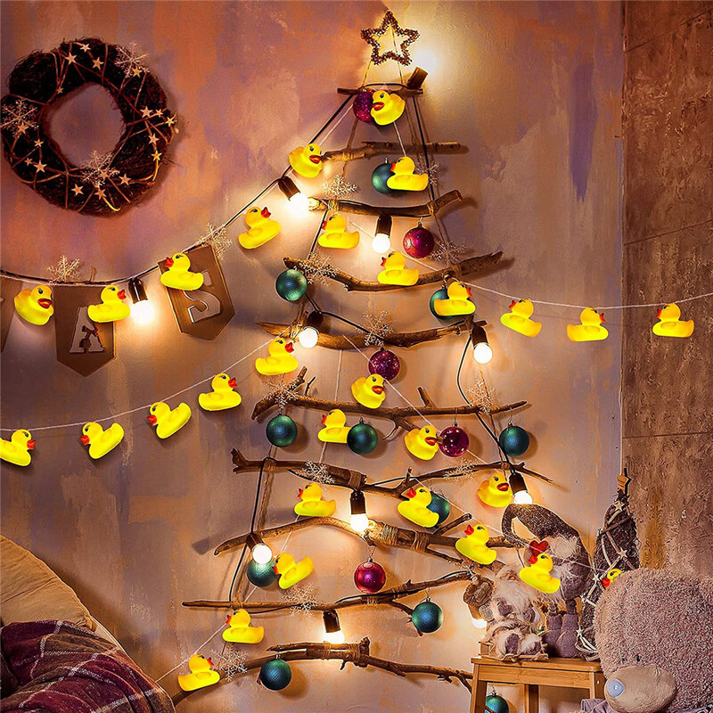 مصباح بطة أصفر صغير LED ، 10 أو 20 مصباحًا ، للاستخدام الداخلي والخارجي ، يعمل بالبطارية ، لعيد الميلاد ، حفل الزفاف ، الجنية